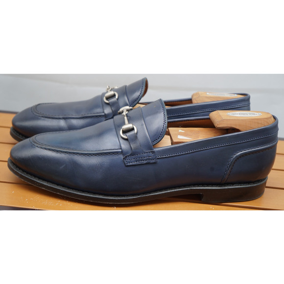 Allen Edmonds "RANDOLPH" Men's Leather BIT Penny Loafers 13 D Navy (580N) - Picture 3 of 15
